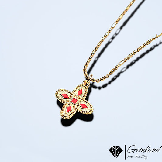 Basque Cross Gold Necklace - Gemland