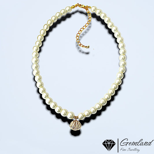 Potenza Pearl Necklace in 24k Gold - Gemland